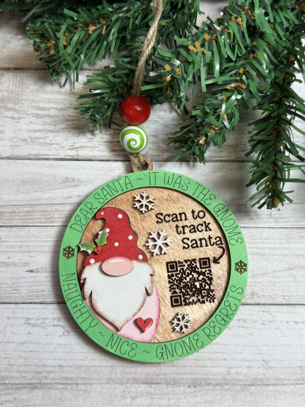 Hand-Painted Santa Tracker Ornament - Image 8