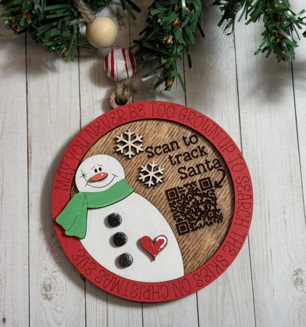 Hand-Painted Santa Tracker Ornament - Image 6