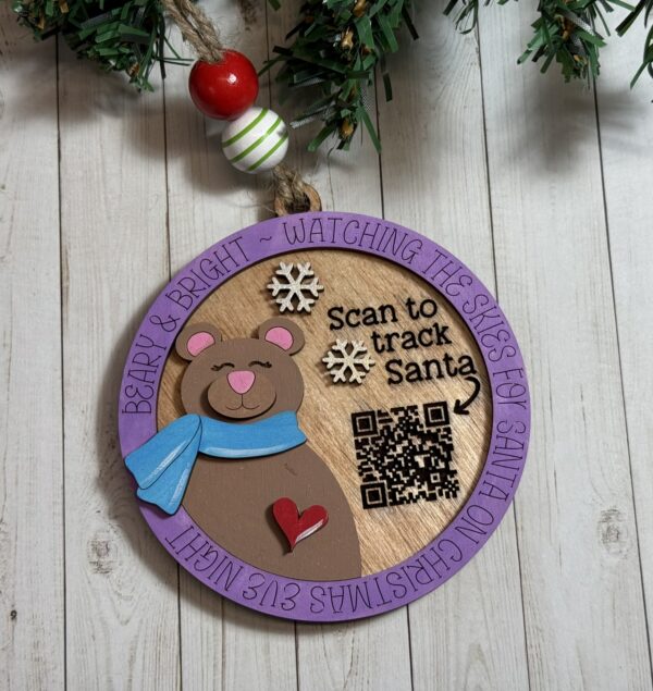 Hand-Painted Santa Tracker Ornament - Image 5