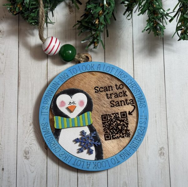 Hand-Painted Santa Tracker Ornament - Image 4