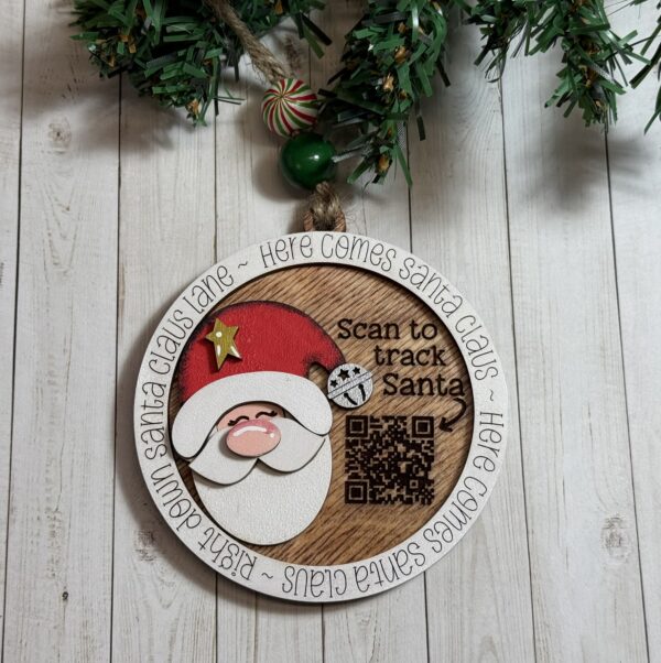 Hand-Painted Santa Tracker Ornament - Image 3