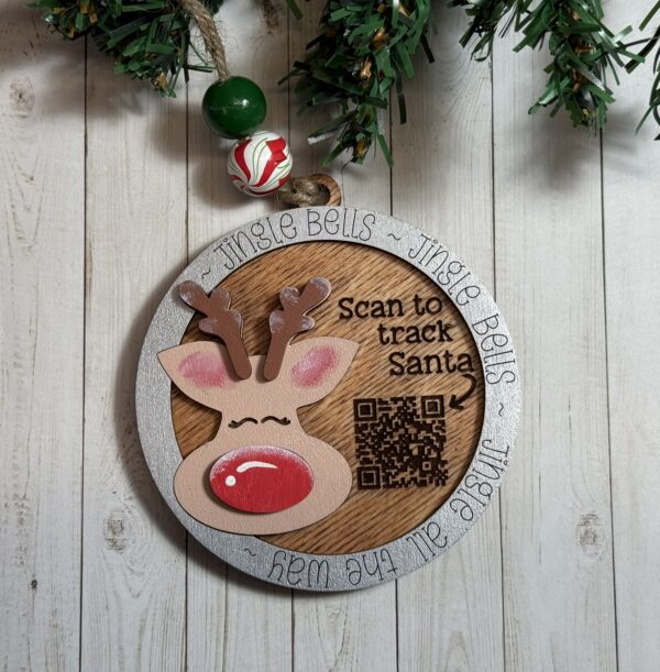 Hand-Painted Santa Tracker Ornament - Image 2