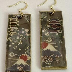 Whimsical Washi Wood Earrings