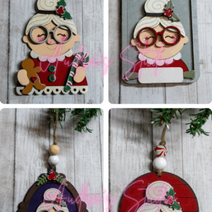 Hand-Painted Mrs. Claus Christmas Ornaments