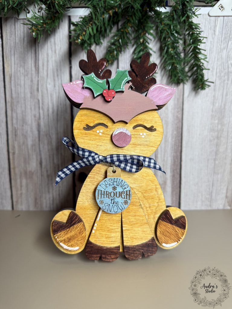 Hand-Painted Reindeer Shelf Sitter