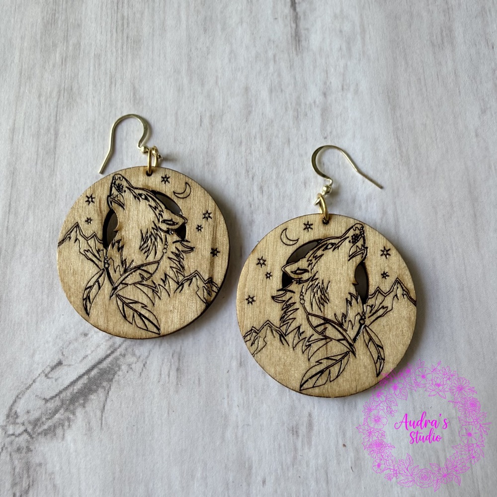 Howling Wolf Dangle Earrings