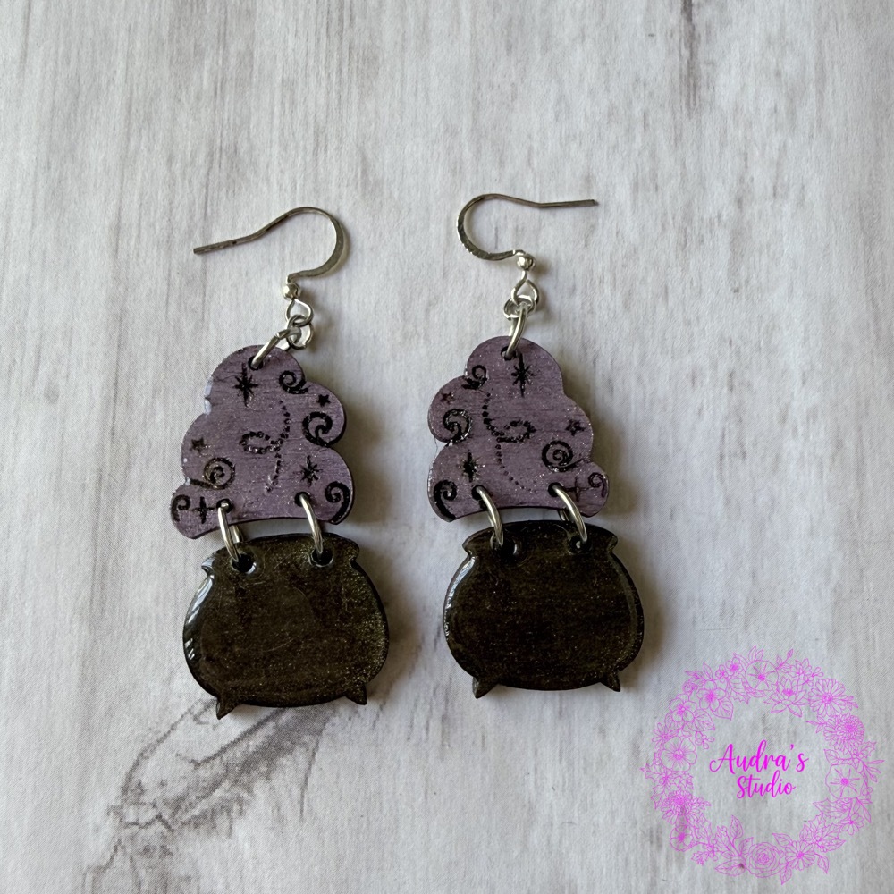 Witch Cauldron Dangle Earrings