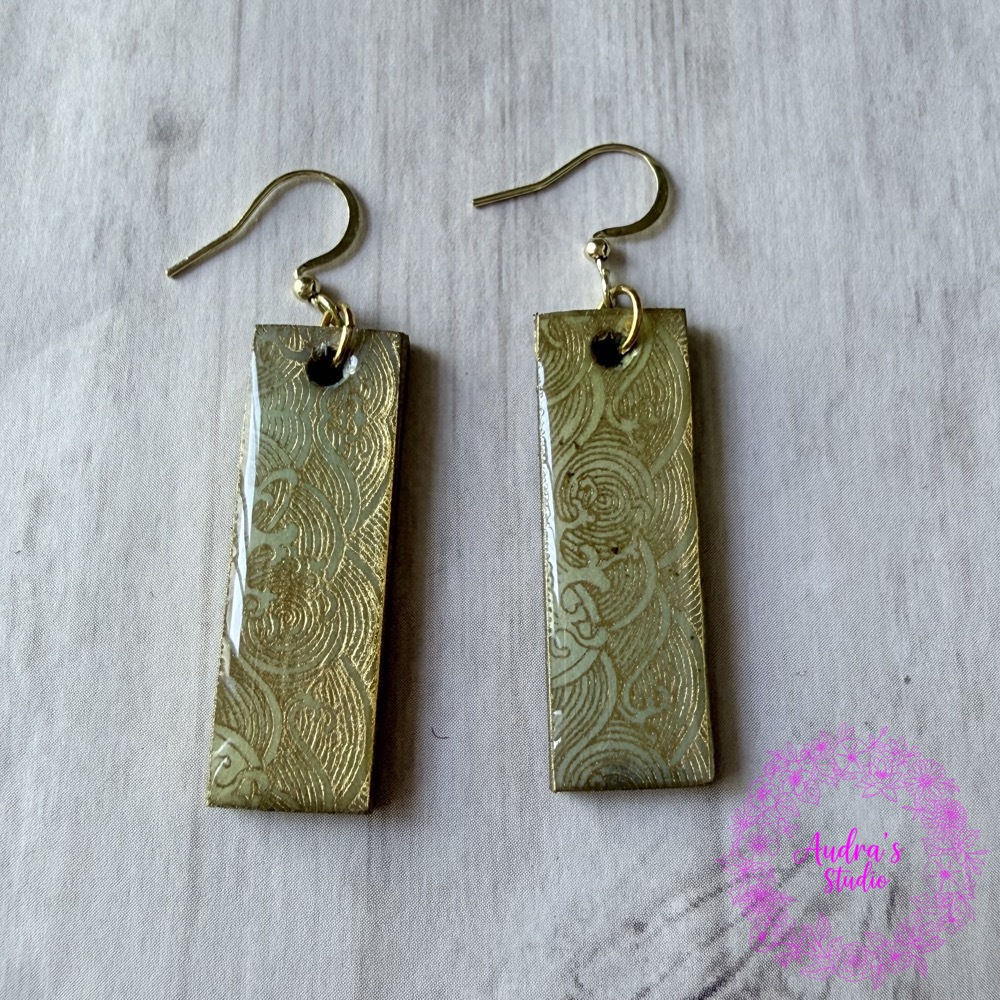 Gold Filigree Washi Tape Earrings