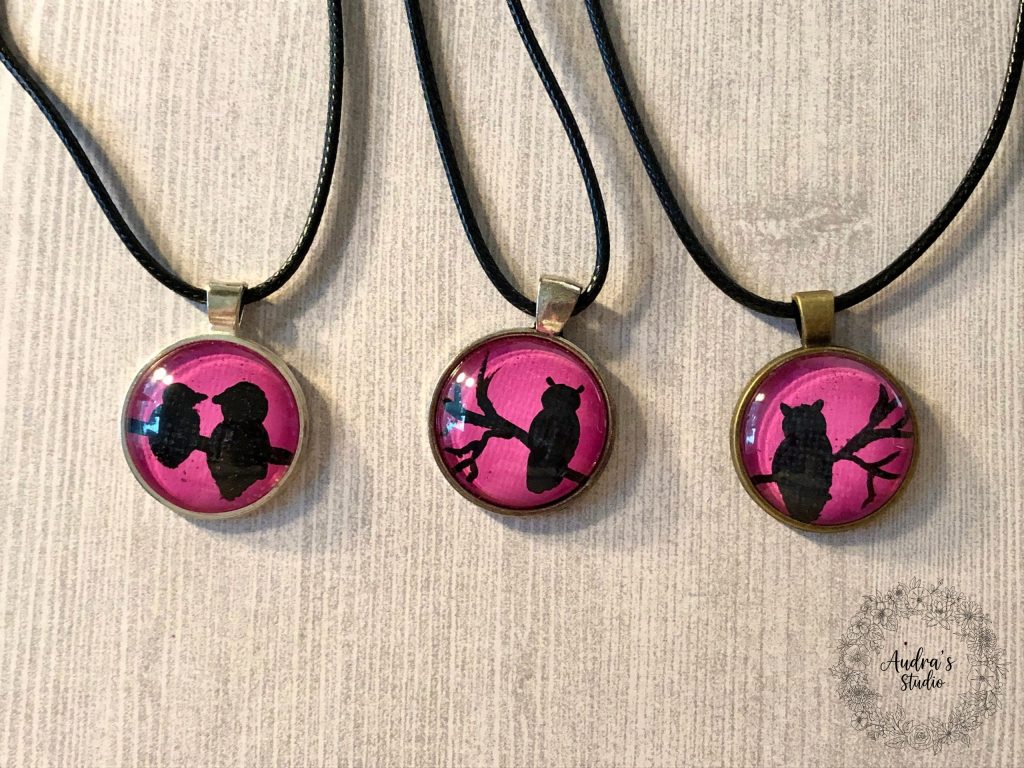 Owl and Raven Bird Necklace