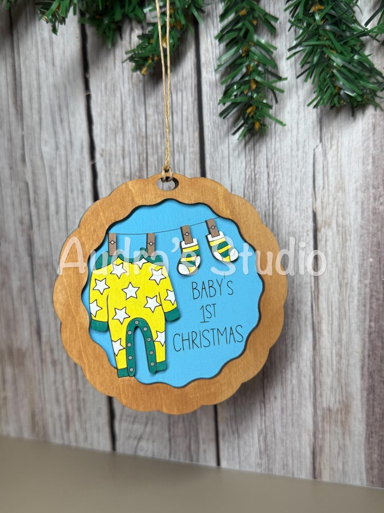 Baby's First Christmas Clothesline Ornament