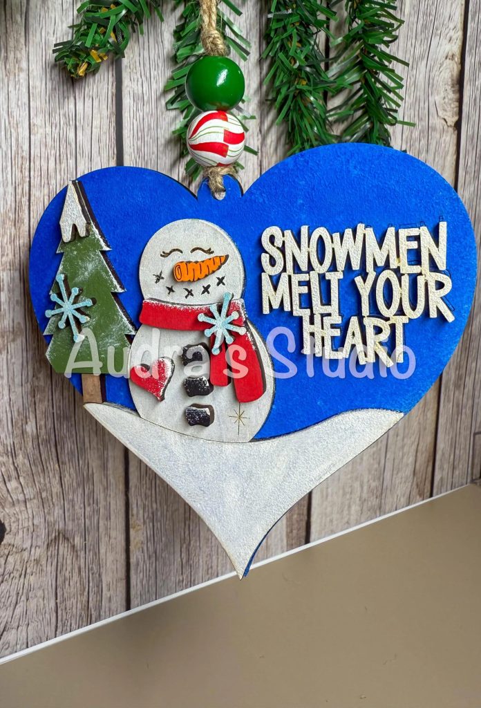 Heart Snowman Ornament
