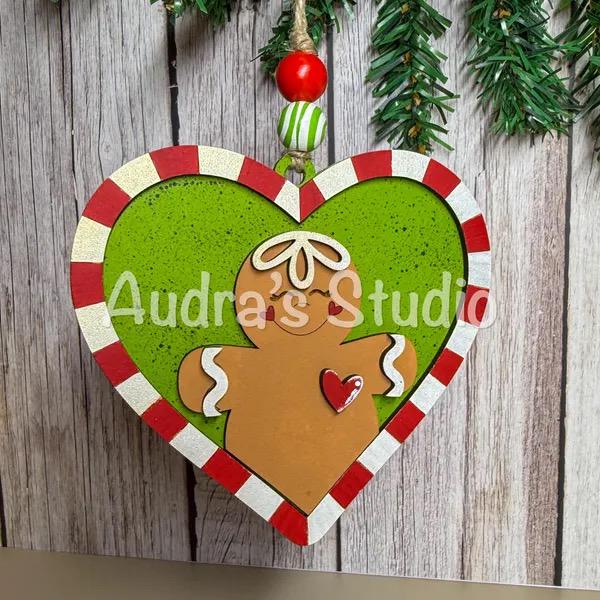 Heart Gingerbread Man Ornament