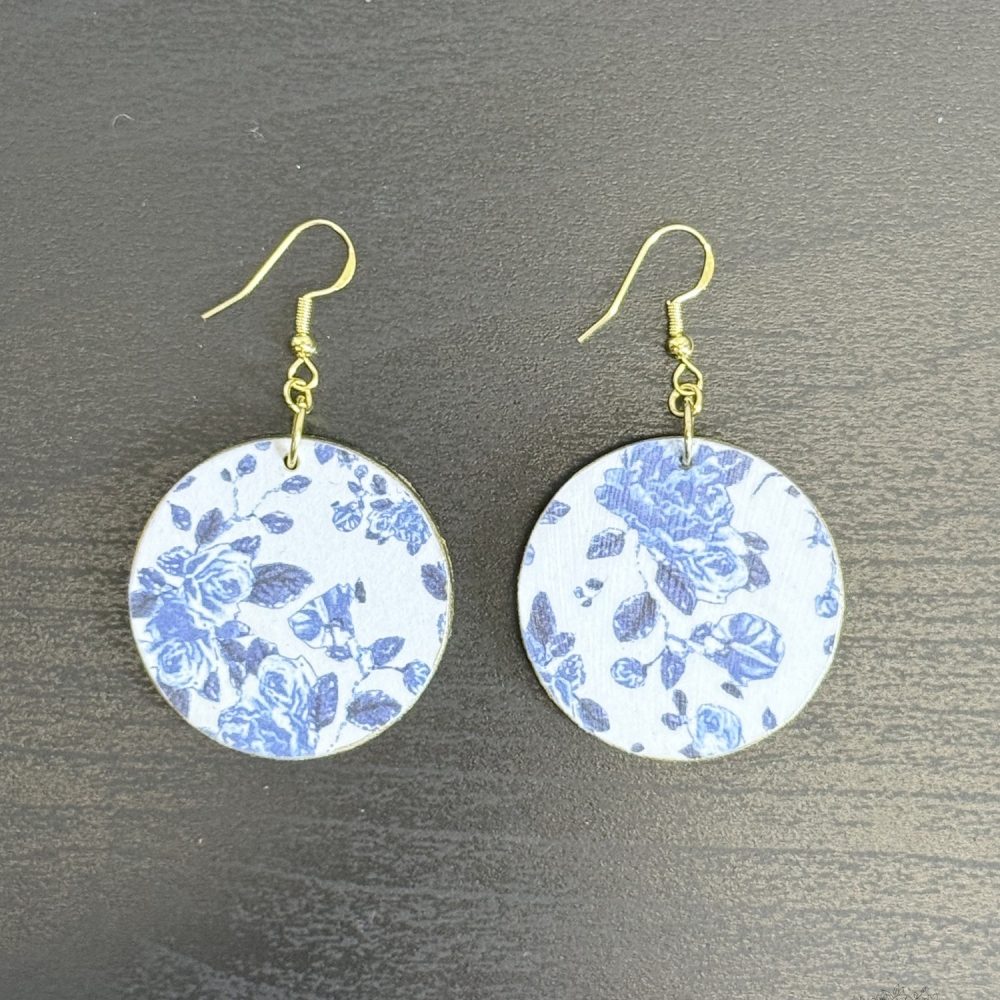 Floral Paper Round Earrings