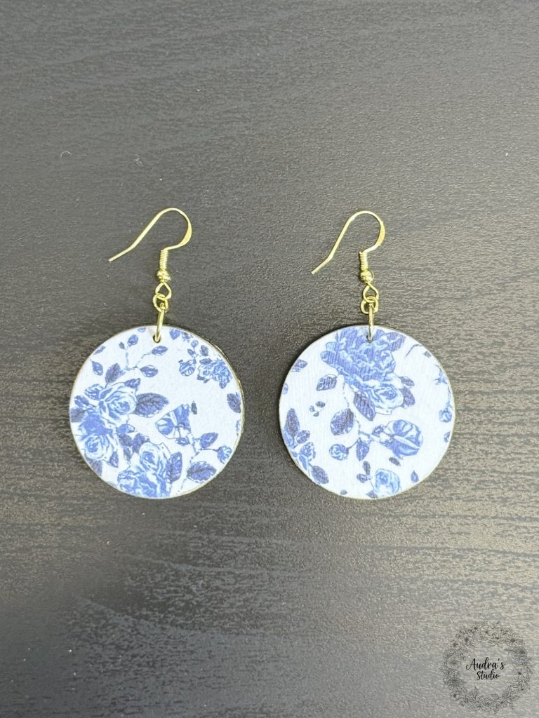 Floral Paper Round Earrings