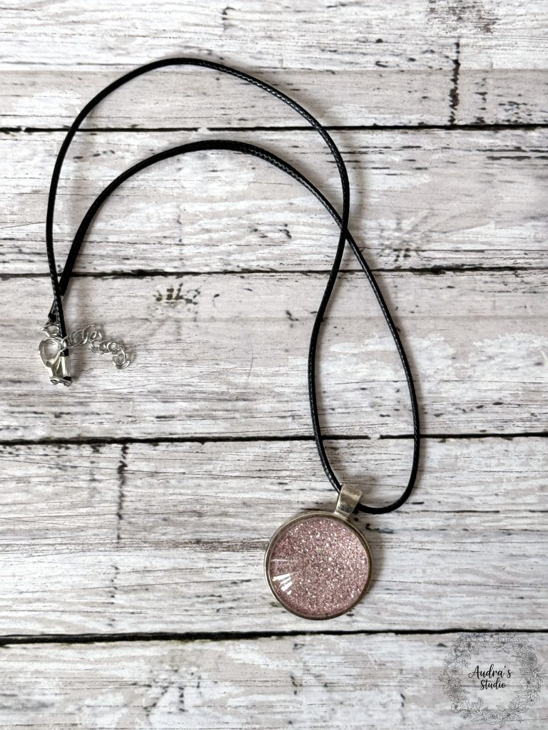 Rose Gold Glitter Pendant Necklace