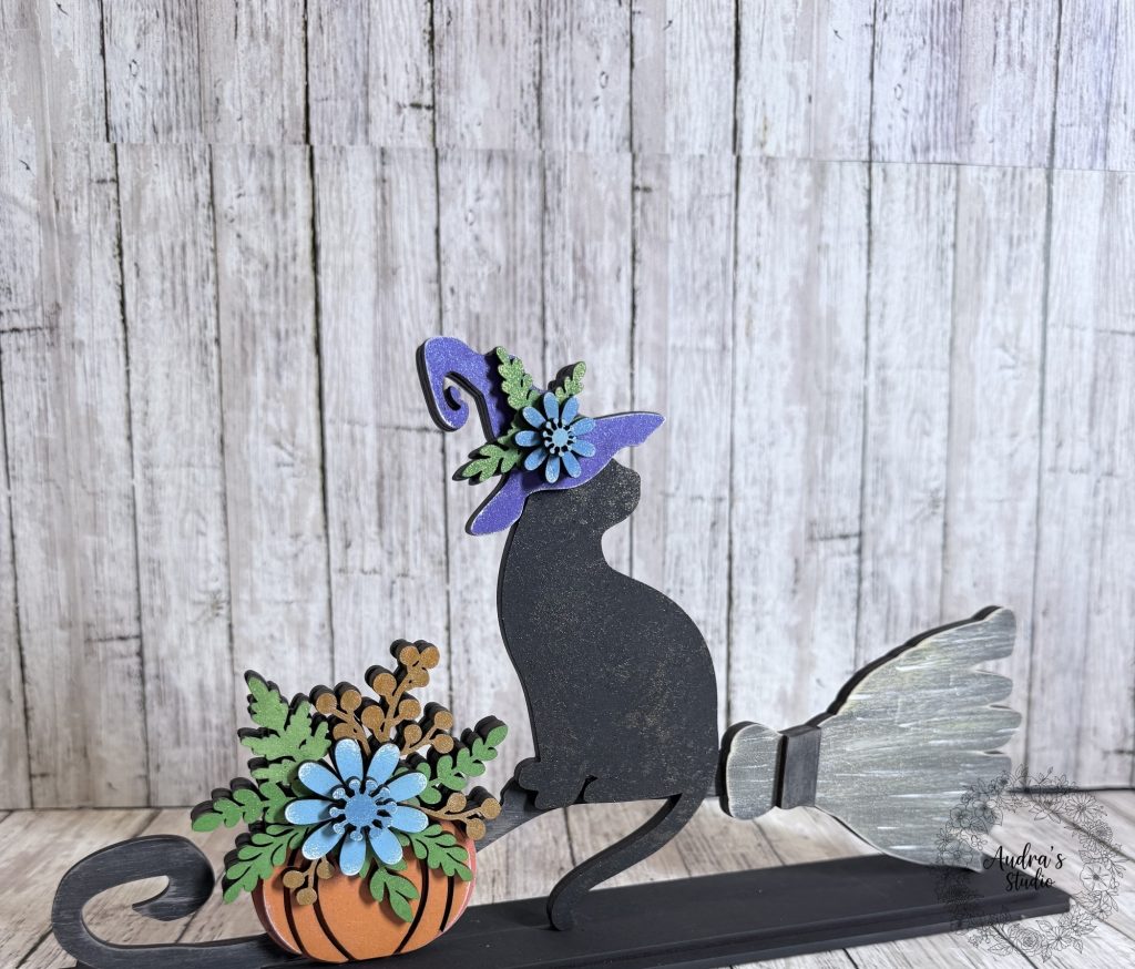 Cat on a Broom Shelf Sitter